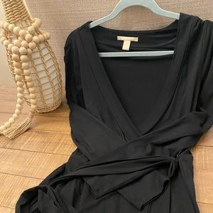 Banana Republic Factory black, long-sleeved, wrap dress